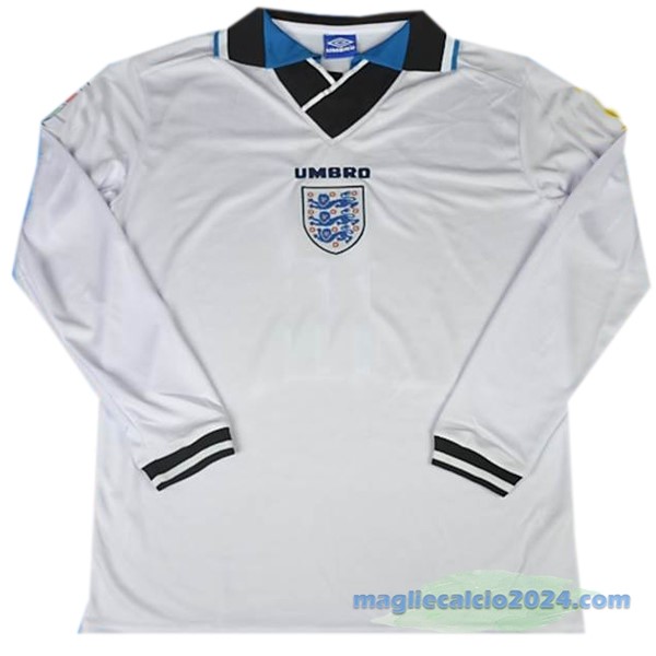 Prima Maglia Manica lunga Inghilterra Retro 1996 Bianco Poco Prezzo