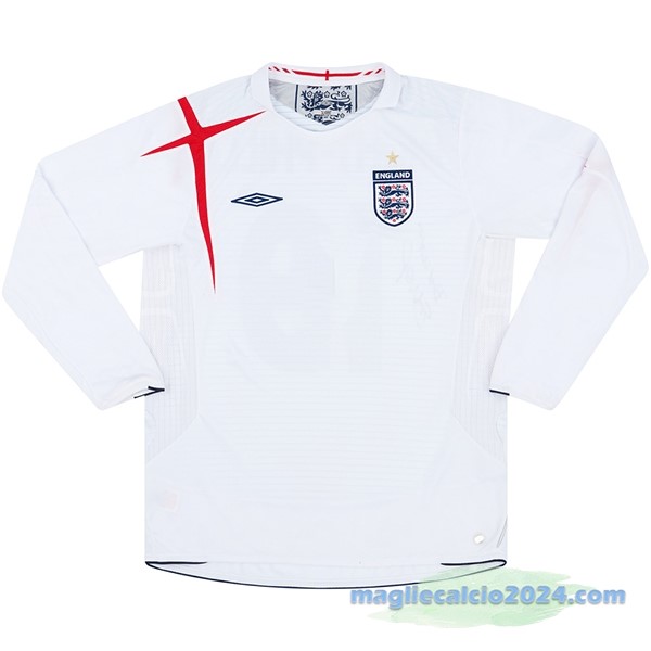 Prima Maglia Manica lunga Inghilterra Retro 2006 Bianco Poco Prezzo