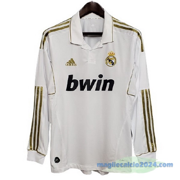 Prima Maglia Manica lunga Real Madrid Retro 2011 2012 Bianco Poco Prezzo