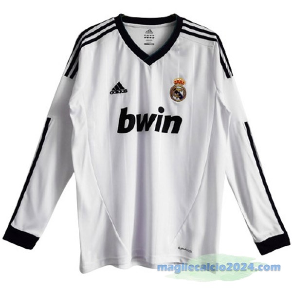 Prima Maglia Manica lunga Real Madrid Retro 2012 2013 Bianco Poco Prezzo