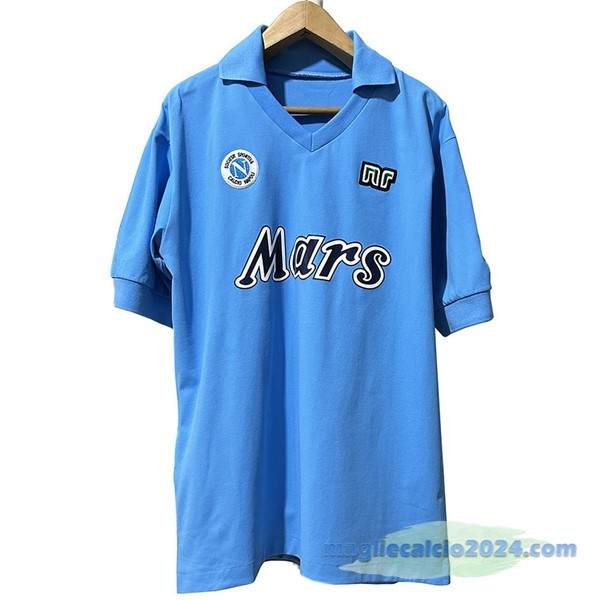 Prima Maglia Napoli Retro 1986 1987 Azul Poco Prezzo