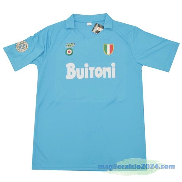 Prima Maglia Napoli Retro 1987 1988 Azul Poco Prezzo
