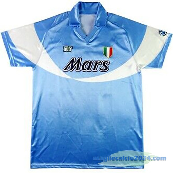 Prima Maglia Napoli Retro 1990 1991 Azul Poco Prezzo