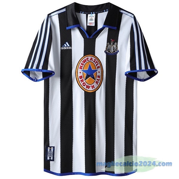 Prima Maglia Newcastle United Retro 1999 2000 Nero Bianco Poco Prezzo