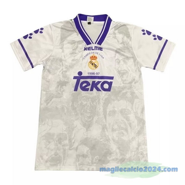 Prima Maglia Real Madrid Retro 1996 1997 Bianco Poco Prezzo