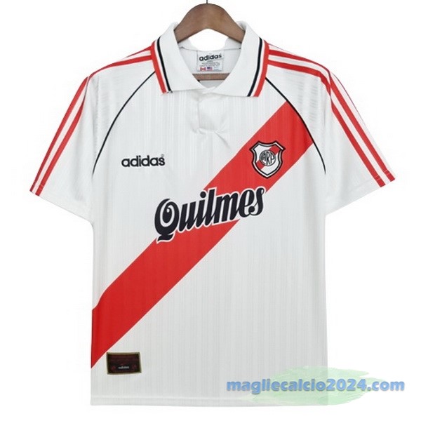 Prima Maglia River Plate Retro 1995 1996 Bianco Poco Prezzo