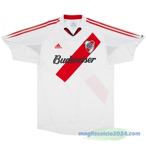Prima Maglia River Plate Retro 2004 2005 Bianco Poco Prezzo