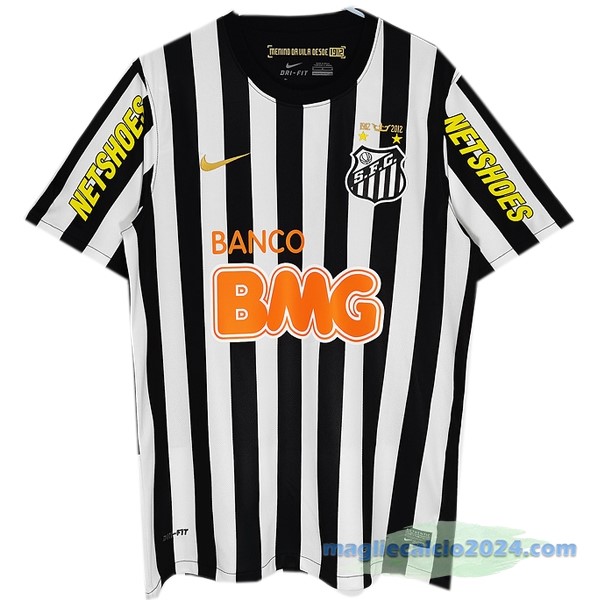 Prima Maglia Santos Retro 2013 Nero Bianco Poco Prezzo