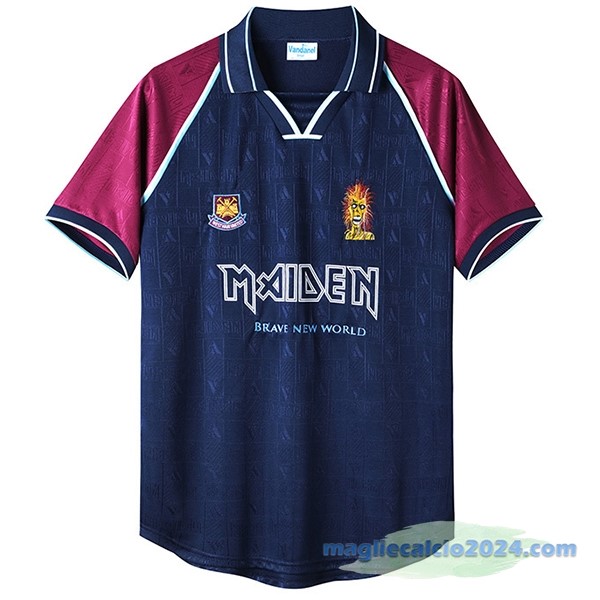 Prima Maglia West Ham United Retro 1999 2001 Azul Poco Prezzo