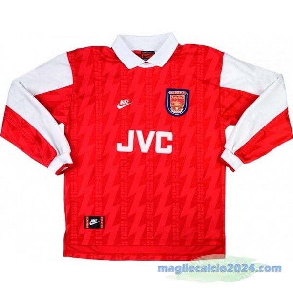 Prima Manica lunga Arsenal Retro 1994 1995 Rosso Poco Prezzo
