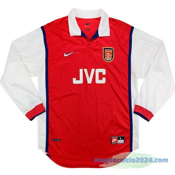 Prima Manica lunga Arsenal Retro 1998 1999 Rosso Poco Prezzo