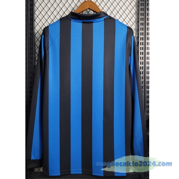 Prima Manica lunga Inter Milán Retro 1988 1989 Azul Poco Prezzo