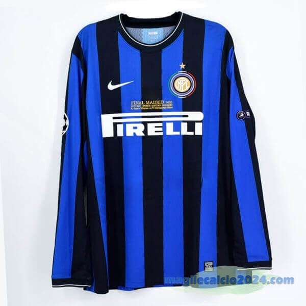 Prima Manica lunga Inter Milán Retro 2009 2010 Azul Poco Prezzo