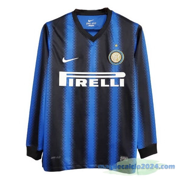 Prima Manica lunga Inter Milán Retro 2010 2011 Azul Poco Prezzo