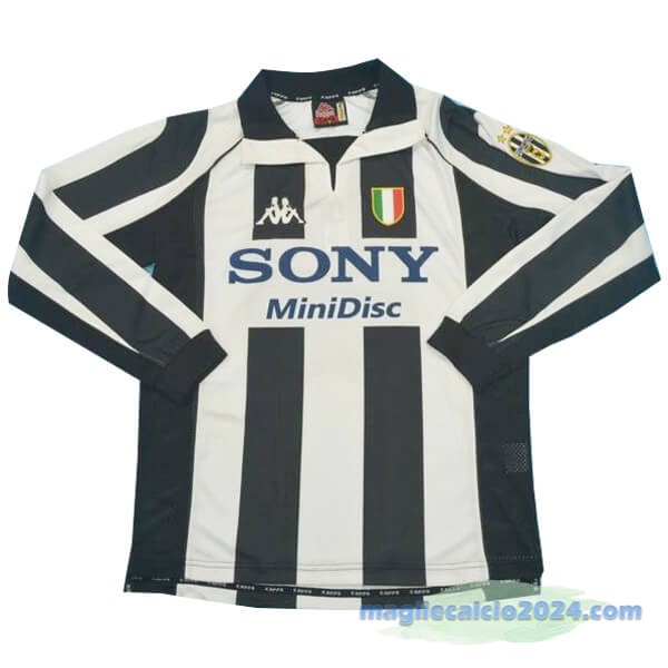 Prima Manica lunga Juventus Retro 1997 1998 Nero Bianco Poco Prezzo
