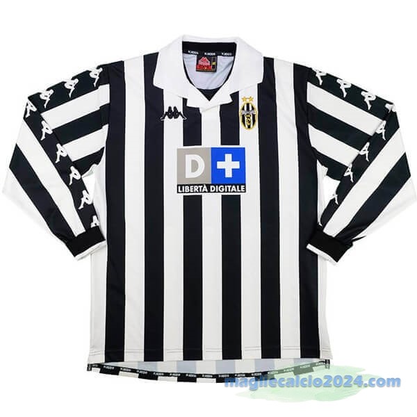 Prima Manica lunga Juventus Retro 1999 2000 Nero Bianco Poco Prezzo