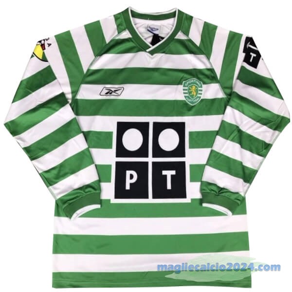 Prima Manica lunga Lisboa Retro 2003 2004 Verde Poco Prezzo