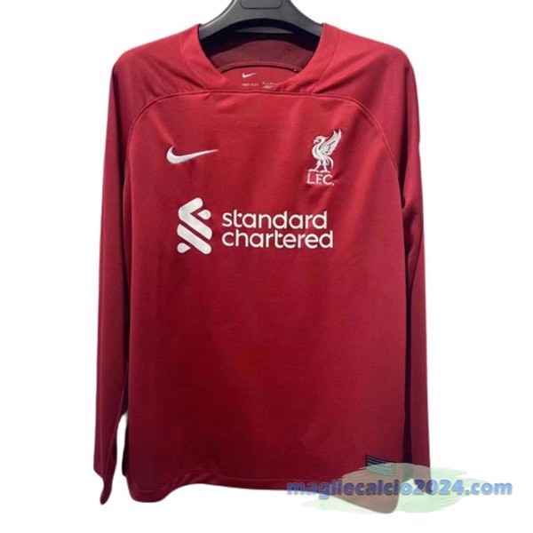 Prima Manica lunga Liverpool 2022 2023 Rosso Poco Prezzo