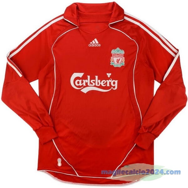 Prima Manica lunga Liverpool Retro 2006 2007 Rosso Poco Prezzo