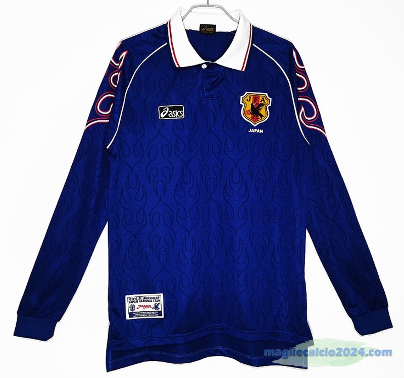 Prima Manica lunga Maglia Giappone Retro 1998 Azul Poco Prezzo