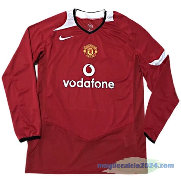 Prima Manica lunga Manchester United Retro 2005 2006 Rosso Poco Prezzo