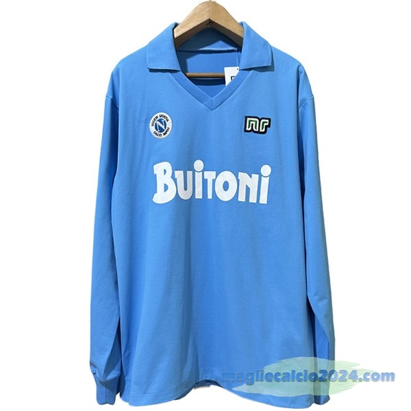 Prima Manica lunga Napoli Retro 1986 1987 Azul Poco Prezzo