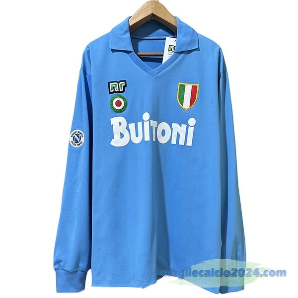 Prima Manica lunga Napoli Retro 1987 1988 Azul Poco Prezzo