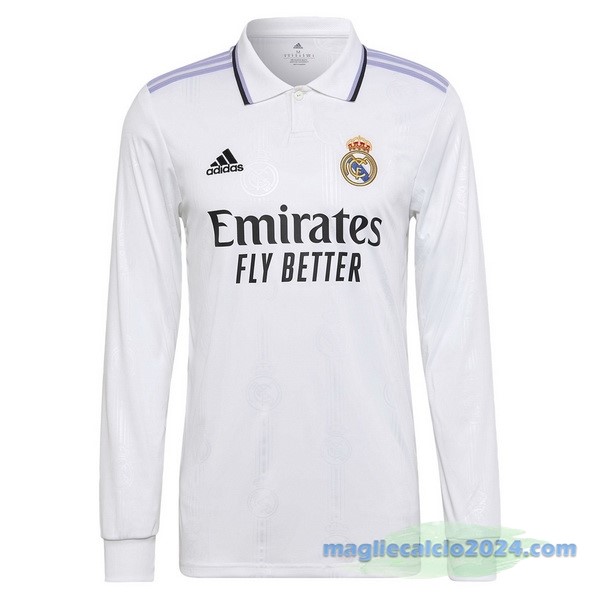 Prima Manica lunga Real Madrid 2022 2023 Bianco Poco Prezzo