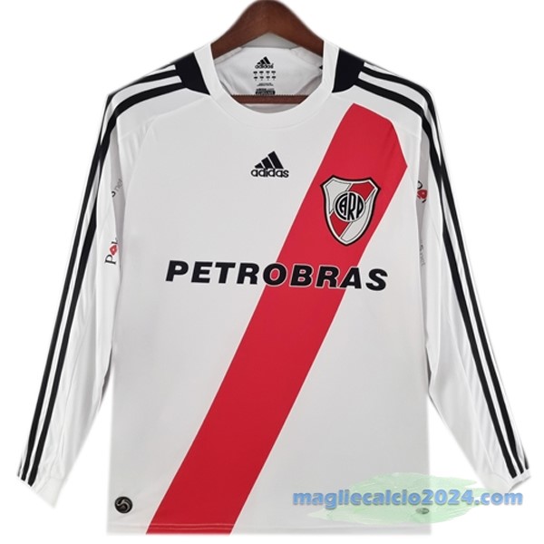 Prima Manica lunga River Plate Retro 2009 2010 Bianco Poco Prezzo
