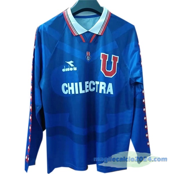 Prima Manica lunga Universidad De Cile Retro 1996 Azul Poco Prezzo