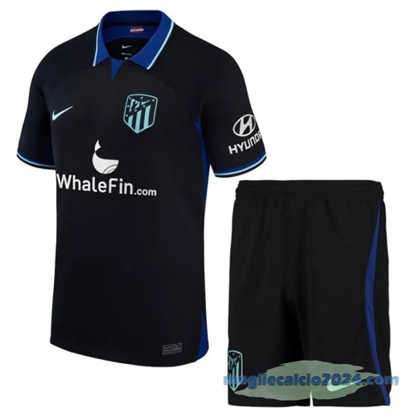Seconda Conjunto De Bambino Atlético Madrid 2022 2023 Nero Poco Prezzo