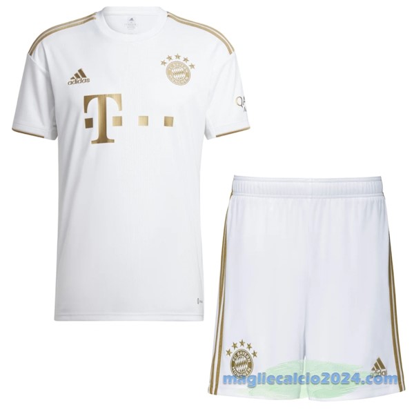 Seconda Conjunto De Bambino Bayern Múnich 2022 2023 Bianco Poco Prezzo