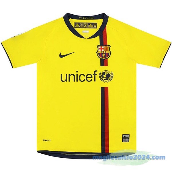 Seconda Maglia Barcelona Retro 2008 2009 Giallo Poco Prezzo
