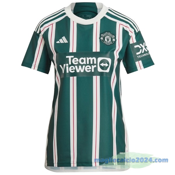 Seconda Maglia Donna Manchester United 2023 2024 Verde Poco Prezzo