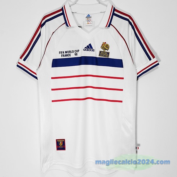 Seconda Maglia Francia Retro 1998 Bianco Poco Prezzo