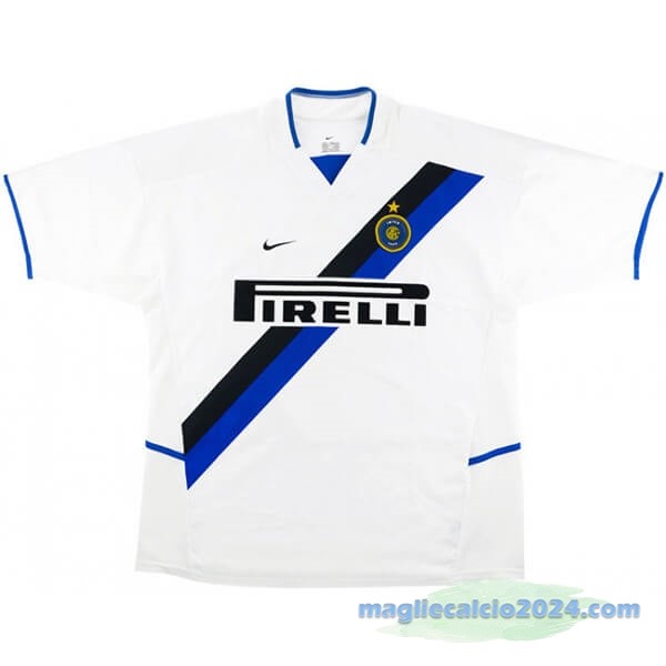 Seconda Maglia Inter Milán Retro 2002 2003 Bianco Poco Prezzo