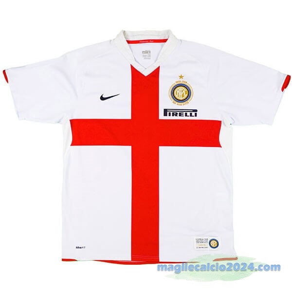 Seconda Maglia Inter Milán Retro 2007 2008 Bianco Poco Prezzo