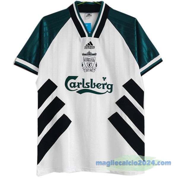 Seconda Maglia Liverpool Retro 1993 1995 Bianco Verde Poco Prezzo