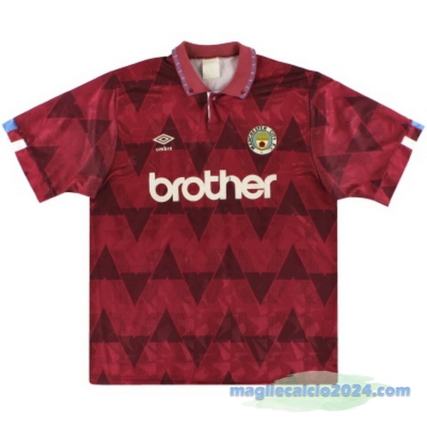 Seconda Maglia Manchester City Retro 1990 1991 Rosso Poco Prezzo
