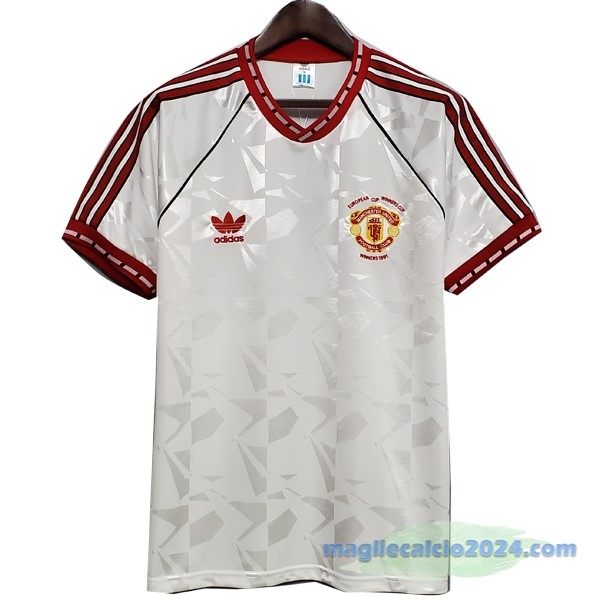 Seconda Maglia Manchester United Retro 1991 Bianco Poco Prezzo