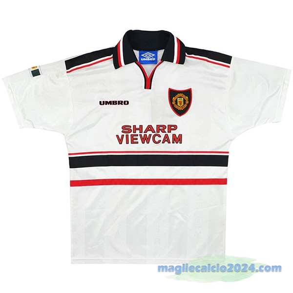 Seconda Maglia Manchester United Retro 1998 1999 Bianco Poco Prezzo