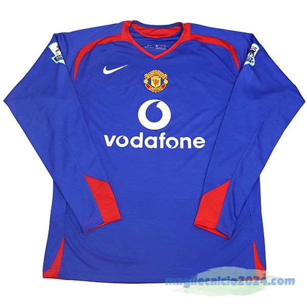 Seconda Maglia Manica lunga Manchester United Retro 2005 2006 Azul Poco Prezzo