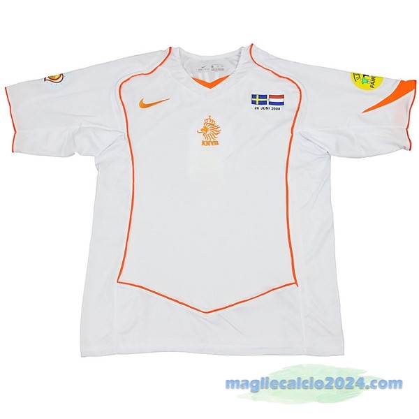 Seconda Maglia Paesi Bassi Retro 2004 Bianco Poco Prezzo