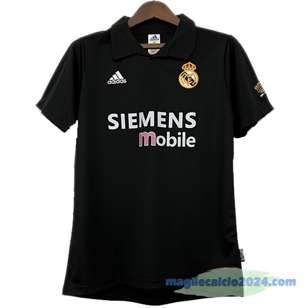 Seconda Maglia Real Madrid Retro 2002 2003 Nero Poco Prezzo