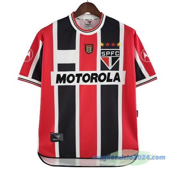 Seconda Maglia São Paulo Retro 2000 Rosso Nero Poco Prezzo