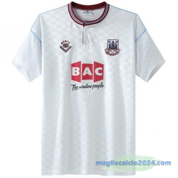 Seconda Maglia West Ham United Retro 1989 1990 Bianco Poco Prezzo