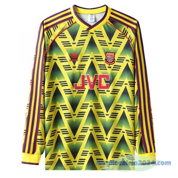 Seconda Manica lunga Arsenal Retro 1991 1993 Giallo Poco Prezzo