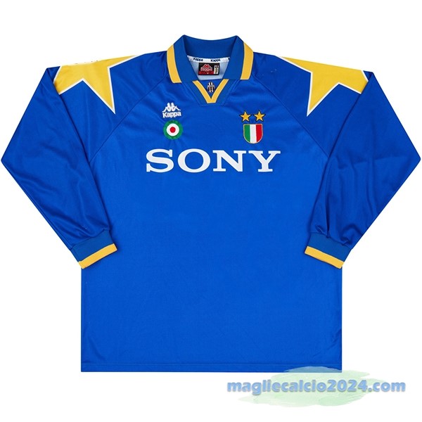Seconda Manica lunga Juventus Retro 1995 1996 Azul Poco Prezzo