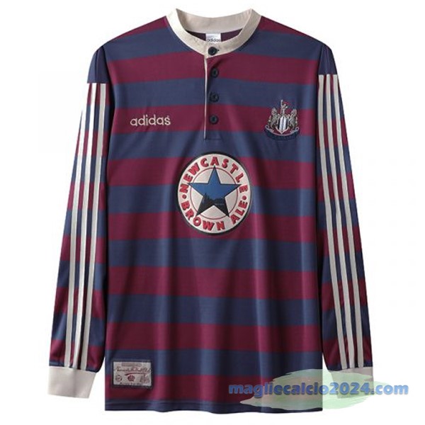 Seconda Manica lunga Newcastle United Retro 1995 1997 Rosso Poco Prezzo