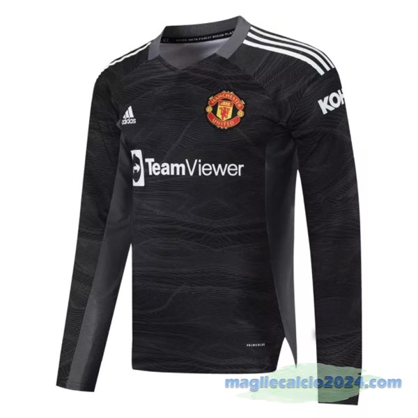 Seconda Manica lunga Portiere Manchester United 2021 2022 Nero Poco Prezzo